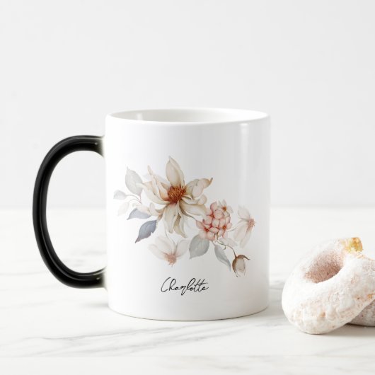 Mug Magique Floral élégant et intemporel (Avec donut)
