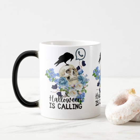 Mug Magique Floral Halloween s'appelle (Avec donut)