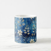 Mug Magique Flore Bleue & Blanc Élégante - intemporelle (Centre)