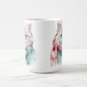 MUG MAGIQUE FLUFFER HIVER CHAT VERT & BLEU CASQUETTE ÉCRAN (Centre)