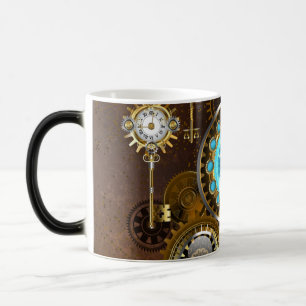 Mug Magique Fond rouillé Steampunk avec verres turquoise