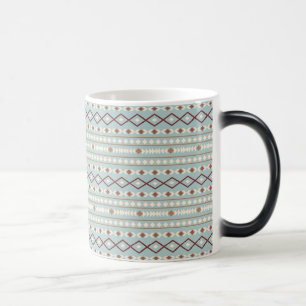 Mug Magique Formes Aztec Motif Rpt Crème Rusts Turquoise-Bleu