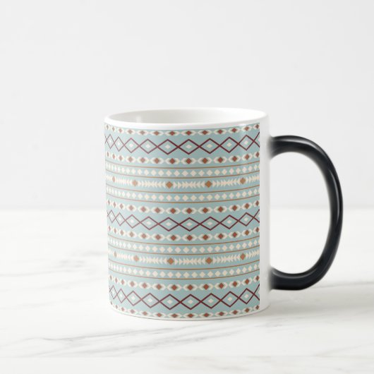 Mug Magique Formes Aztec Motif Rpt Crème Rusts Turquoise-Bleu (Droite)