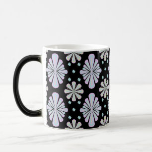Mug Magique Formes florales pastel sur fond noir