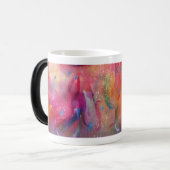 MUG MAGIQUE FUCHSIA BLEU ABSTRAIT ROSE (Devant gauche)