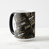 Mug Magique Fun 50ème anniversaire fête Monogramme personnalis (Devant gauche)