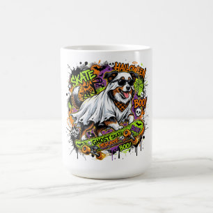 Mug Magique Funny American Shepherd Ghost Skateboard Halloween