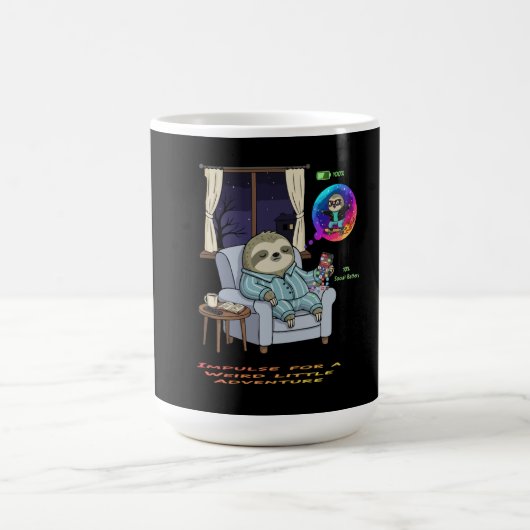Mug Magique Funny Introvert Sloth Low Social Battery Adventur (Centre)