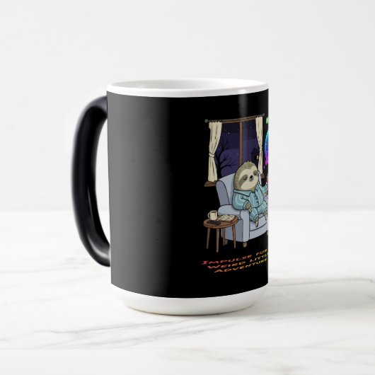 Mug Magique Funny Introvert Sloth Low Social Battery Adventur (Devant gauche)