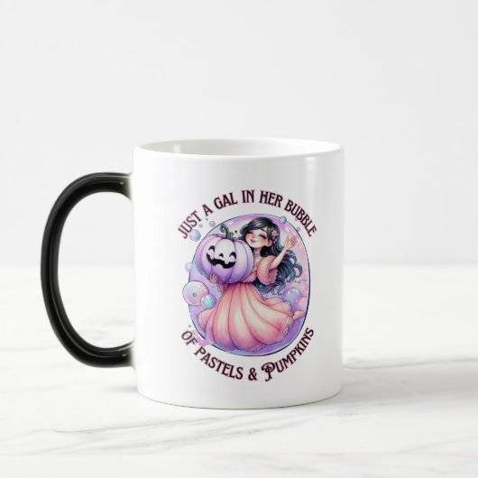 Mug Magique Gal dans sa bulle des Pastels & Citrouilles (Gauche)