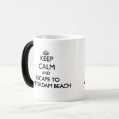 Mug Magique Gardez le calme et échappez-vous à la plage le (Devant gauche)