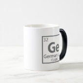 Mug Magique Germanium - Tableau périodique scientifique allema (Devant droit)