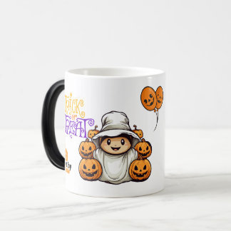 Mug Magique Ghost mignon avec Bac Citrouille ou traiter Hallow