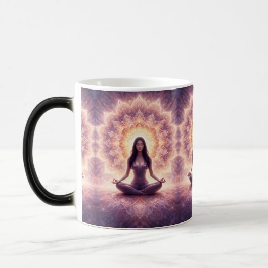Mug Magique Glowing Mandala Meditation Woman       (Gauche)