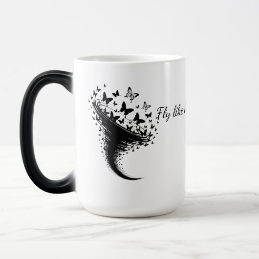 Mug Magique Gobelet avec des ailes de papillon (Gauche)