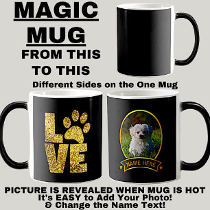 Mug Magique Golden Paw Love - Ajouter Votre Chien Photo & Nom