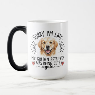 Mug Magique Golden Retriever Désolé Je Suis En Retard Amoureux