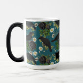 Mug Magique Goth Crows et Roses noirs Profond Turquoise Motif (Gauche)