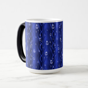 Mug Magique gouttes de pluie sur le métal bleu