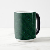 Mug Magique Gouttes d'eau sur métal vert (Devant droit)