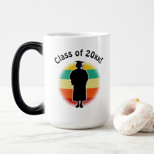 Mug Magique Graduation Rétro Casquette et femme fille diplômée