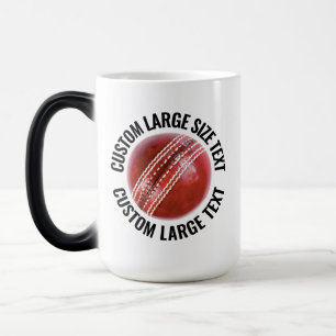 Mug Magique Grand Texte, Balle de Cricket 425g Personnalisé Ch