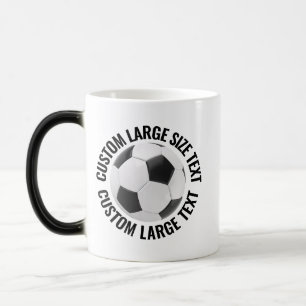 Mug Magique Grand Texte & Balle de Foot 325ml Personnalisé Cha