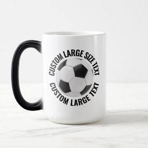 Mug Magique Grand Texte & Balle de Foot 450ml Personnalisé Cha