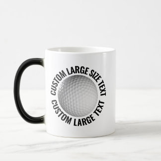 Mug Magique Grand texte et balle de golf 325ml Personnalisable