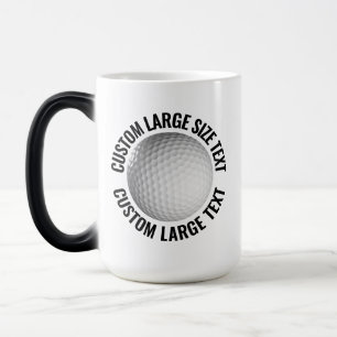 Mug Magique Grand texte et balle de golf 450ml Personnalisable