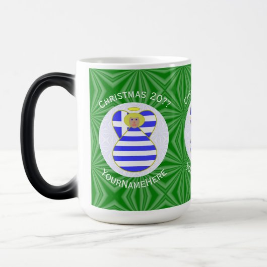 Mug Magique Grec Blonde Angel Noël Drapeau Personnalisé (Gauche)