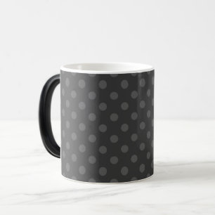 Mug Magique Gris à pois , À pois , Noir et blanc