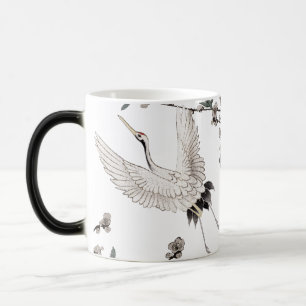 Mug Magique Grue japonaise traditionnelle avec fleur de prunie