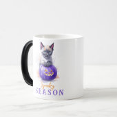 Mug Magique Halloween aquarelle siamese chat avec citrouille (Devant gauche)