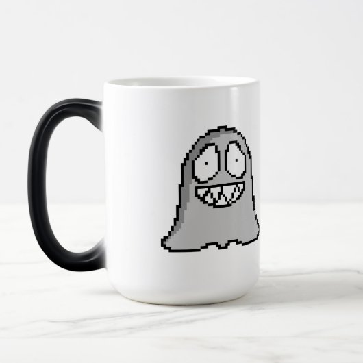 Mug Magique Halloween Éffrayant Ghost - Retro Pixel Art Style (Gauche)