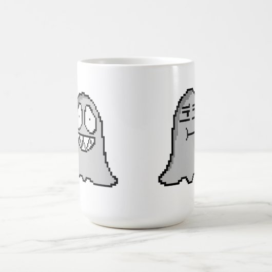 Mug Magique Halloween Éffrayant Ghost - Retro Pixel Art Style (Centre)
