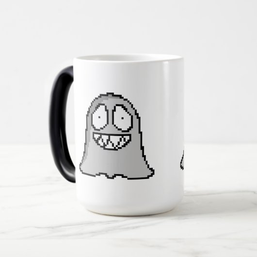 Mug Magique Halloween Éffrayant Ghost - Retro Pixel Art Style (Devant gauche)