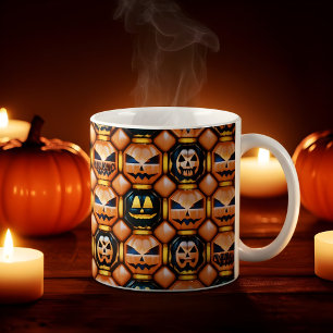 Mug Magique Halloween Inflated Puff Citrouille Face Design