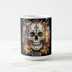 Mug Magique Halloween, motif crâne, Calavera à la bougie