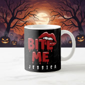 Mug Magique Halloween personnalisé Bite Me Lèvres Vampire