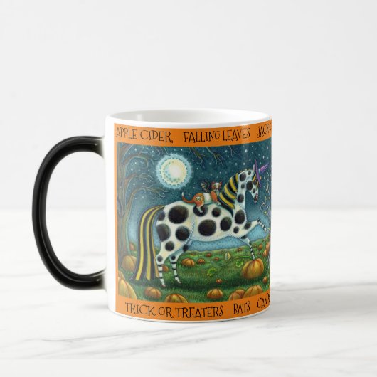 MUG MAGIQUE HALLOWEEN PONY ET CHAT CHAT CHAT CHEVAL (Gauche)