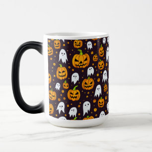 Mug Magique Halloween : Sourires Éffrayants et amis Citrouille