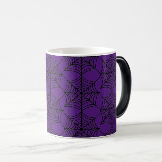 Mug Magique Halloween Spider Webs sur violet (Devant droit)