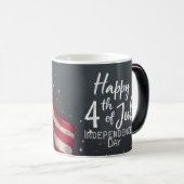 Mug Magique Happy 4th of July Vintage Flag Illustration Art (Devant droit)