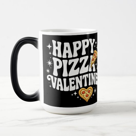 Mug Magique Happy Pizza Valentine Funny Pizza Love Design (Gauche)