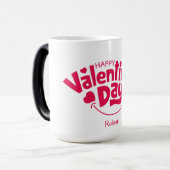 Mug Magique Happy Valentine's day Personalized name (Devant gauche)
