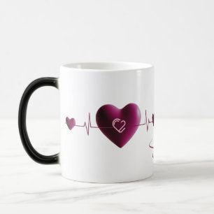 Mug Magique Heartbeat of Love - Modern Heartbeat Art Color