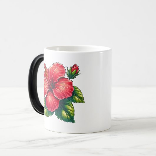 Mug Magique Hébiscus fleur Morphage (Devant gauche)