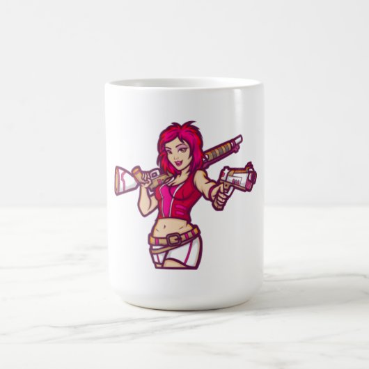 Mug Magique Héroïne de l'action rose (Centre)