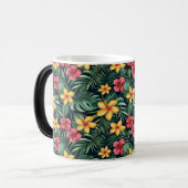 Mug Magique Hibiscus à fleurs tropicales Motif sans couture (Devant gauche)